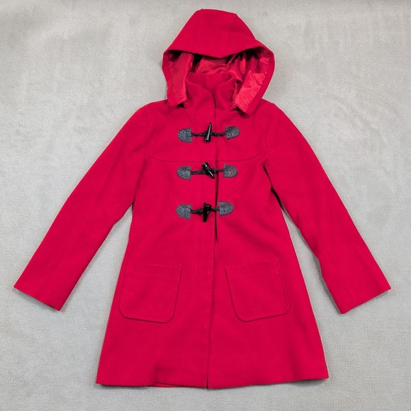 Tyess Vintage Hooded Toggle Duffle Coat 10A Red Dark Academia Preppy Twee — photo 2